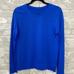 lululemon athletica Blue Perforated Long Sleeve Top